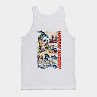 Horror Harbor Sharks Underwater Ocean Comic Tank Top